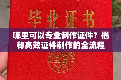 浠水哪里可以专业制作证件？揭秘高效证件制作的全流程